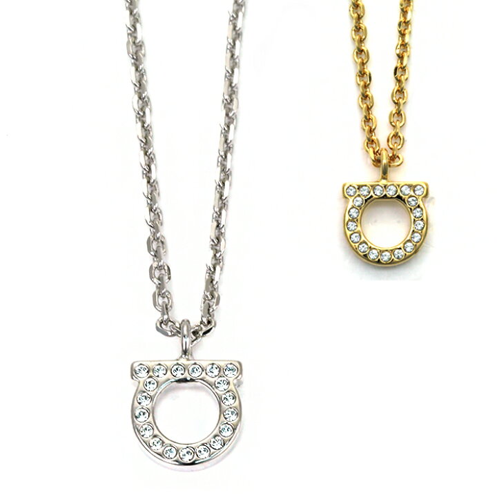 楽天市場】フェラガモ ネックレス ガンチーニクリスタルペンダント 76  