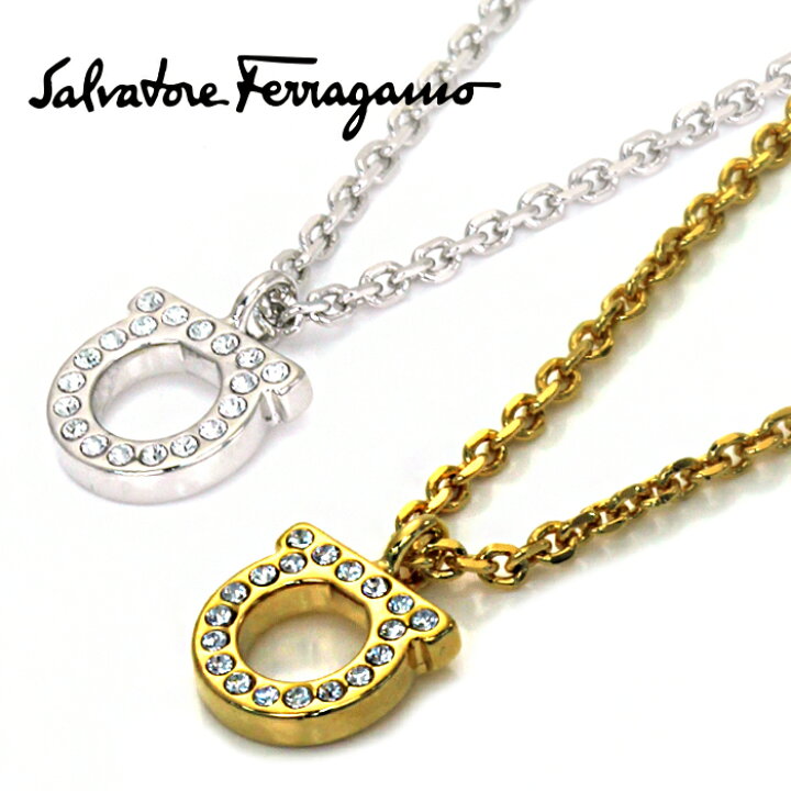 楽天市場】フェラガモ ネックレス ガンチーニクリスタルペンダント 76  