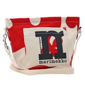 マリメッコ marimekko バッグ ショルダーバッグ MONO MINI CROSSBODY PULLOPOSTI 091976 ミニサイズ コットンキャンバス地 北欧 ナチュラル コットン×レッド レディース