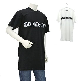 モスキーノクチュール MOSCHINO COUTURE 半袖Tシャツ ロゴ刺繍 クルーネック ソフト J0441 5540 メンズ