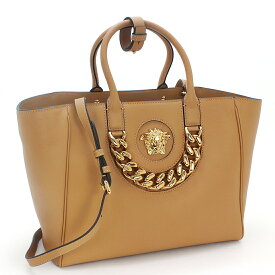 ヴェルサーチェ VERSACE バッグ ハンドバッグ（ショルダー付） トートバッグ ラ メドゥーサ LA MEDUSA 1004245 DVIT2T ブランドロゴ メデューサプレート ゴールドチェーン 2way 本革 14インチ収納可能 肩掛け