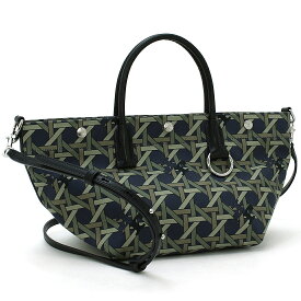 トリーバーチ TORY BURCH バック トートバッグ（ショルダー付） キャンバスバスケットウィーブスモールトート CANVAS BASKETWEAVE SMALL TOTE 139025 レディース ハンドバッグ クロスボディ 2WAY コットンキャンバス 本革 総柄 プリント ダブルTロゴ カジュアル トリバーチ