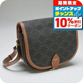 ＼全品10%OFF+さらに3倍★1/20限定／【中古】 セリーヌ ショルダーバッグ レディース ブランド CELINE トリオンフキャンバス ミディアム フォルコ バッグ CE96272 ブラウン バッグ 斜めがけ 高級 おしゃれ プレゼント 女性 実用的 かわいい