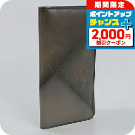＼8/10は激アツ★超ラッキーDAY／ 【中古】 ベルルッティ 長財布 ニつ折り小銭入付き メンズ ブランド BERLUTI フラップ ロングウォレット ブラック 高級 おしゃれ プレゼント 実用的