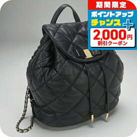 ＼2000円OFFクーポン+さらに9倍／【中古】 フェラガモ リュック レディース ブランド FERRAGAMO ヴァラ バックパック レザー 21 F734 ブラック バッグ 旅行 高級 おしゃれ プレゼント 女性 実用的 かわいい