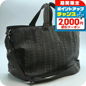 ＼2000円OFFクーポン+全品5倍★11/15限定／【中古】 ボッテガヴェネタ トートバッグ メンズ ブランド BOTTEGA VENETA イントレチャート 2WAYトートバッグ レザー ブラック バッグ 軽量 手提げ ブランド 高級 おしゃれ プレゼント 男性 実用的 かっこいい