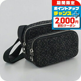 ＼4/15限定★2000円OFF+全品5倍／【中古】 ロエベ 斜め掛け ショルダーバッグ メンズ ブランド LOEWE アナグラム カメラバッグ ブラック バッグ