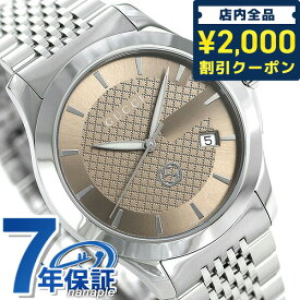 ＼先着2000円OFFクーポンにさらにポイントUP／【クロス付】 グッチ 時計 Gタイムレス 40mm メンズ 腕時計 ブランド YA1264107 GUCCI ブラウン 記念品 ギフト 父の日 プレゼント 実用的