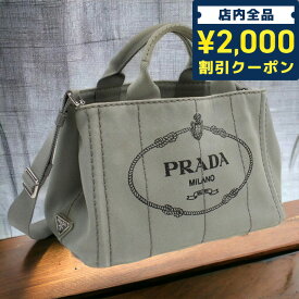 ＼6/10限定★2000円OFFクーポンにさらに+3倍／【中古】 プラダ トートバッグ レディース ブランド PRADA カナパ トートバッグ 1BG439 グレー バッグ