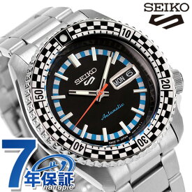 セイコー5 スポーツ チェッカーフラグ 自動巻き 腕時計 ブランド メンズ Seiko 5 Sports SBSA245 アナログ ブラック 黒 日本製 父の日 プレゼント 実用的