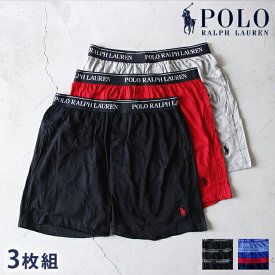 ポロ ラルフ ローレン トランクス パンツ メンズ ブランド Polo Ralph Lauren P3 Classic Fit Knit Boxers S M L 3枚セット ワンポイント 下着 アンダーウェア ブルー ネイビー グレー レッド ブラック 赤 黒 選べるモデル