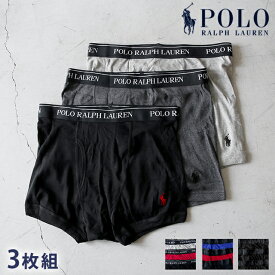 ＼先着2000円OFFクーポンにさらにポイントUP／ ポロ ラルフ ローレン ボクサーパンツ メンズ ブランド Polo Ralph Lauren Trunks S M L 3枚セット 2タイプ ワンポイント 下着 アンダーウェア ブラック ブルー レッド グレー 黒 赤 選べるモデル 父の日 プレゼント 実用的