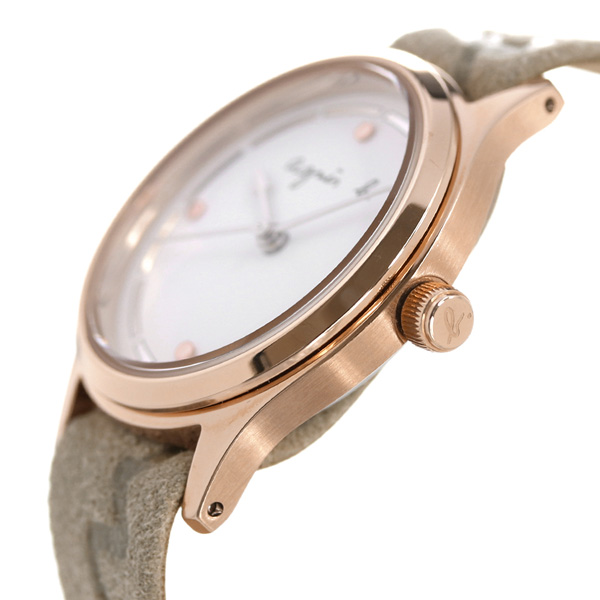 【全品5％OFFクーポン】【時計ケース付】 アニエスベー 時計 限定モデル レディース 腕時計 FCSK727 agnes b. ホワイト×ベージュ  | 腕時計のななぷれ