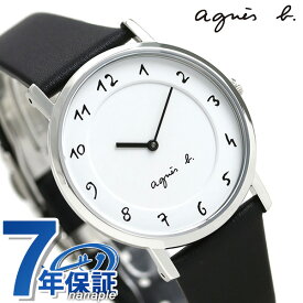 アニエスベー 時計 レディース マルチェロ FCSK930 agnes b. ホワイト×ブラック 腕時計 ブランド 革ベルト プレゼント ギフト