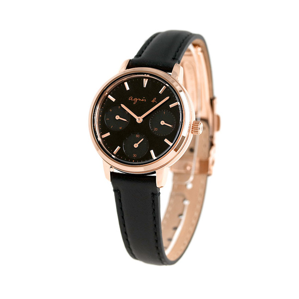 アニエスベー 時計 レディース カレンダー FCST990 agnes b. サム 32mm ブラック 革ベルト 腕時計 | 腕時計のななぷれ