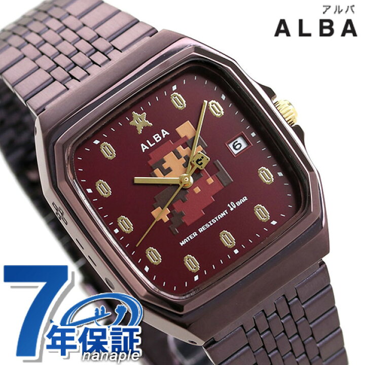 楽天市場 セイコー スーパーマリオ メンズ レディース 腕時計 マリオ ファミコン Acck4 Seiko ワインレッド キャラクターウォッチ 時計 腕時計のななぷれ
