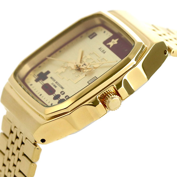 セイコー スーパーマリオ 流通限定モデル メンズ レディース 腕時計 無敵マリオ ファミコン ACCK711 ゴールド キャラクターウォッチ  時計 : 腕時計のななぷれ