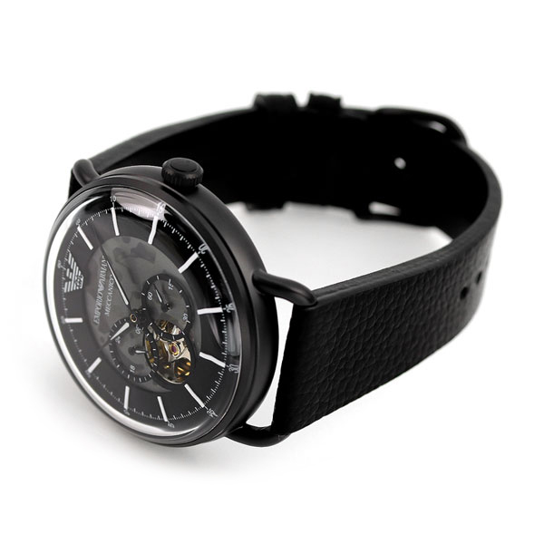 【2000円割引クーポンに店内ポイント最大60倍】 エンポリオアルマーニ アルマーニ 時計 スケルトン 自動巻き メンズ 腕時計 AR60028  EMPORIO ARMANI ブラック 黒 | 腕時計のななぷれ