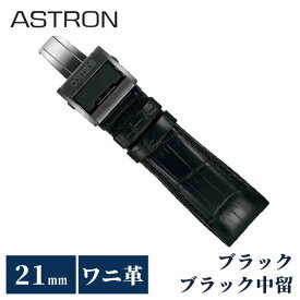 セイコー アストロン 替えバンド 純正 公式 時計ベルト 21mm クロコダイル 革 ブランド 腕時計 メンズ SEIKO ASTRON R7X10DC ブラック 黒
