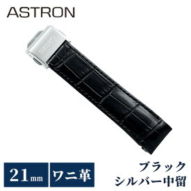 セイコー アストロン 替えバンド 純正 公式 時計ベルト 21mm クロコダイル 革 ブランド 腕時計 メンズ SEIKO ASTRON R7X13AC ブラック 黒