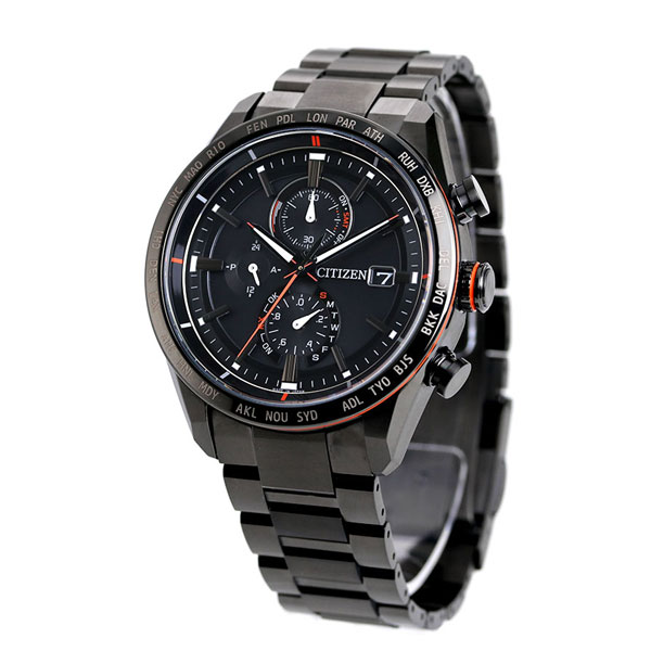 シチズン アテッサ エコドライブ電波時計 ブラックチタン メンズ 腕時計 AT8185-62E CITIZEN アクトライン オールブラック 黒 |  腕時計のななぷれ