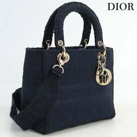 ＼27日02時まで★先着2000円OFFクーポン／【中古】 クリスチャンディオール トートバッグ レディース ブランド Christian Dior レディディオール キャンバス ネイビー