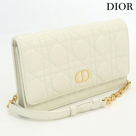 【中古】 クリスチャンディオール ボディバッグ レディース ブランド Christian Dior レディディオール チェーンポーチ レザー ホワイト