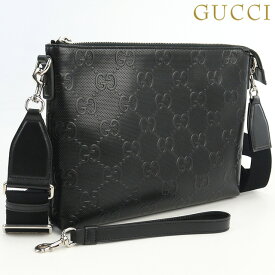 ＼先着2000円OFFクーポンにさらにポイントUP／【中古】 グッチ 斜め掛け ショルダーバッグ メンズ ブランド GUCCI ジャンボGG ミディアム メッセンジャーバッグ レザー 696009 ブラック