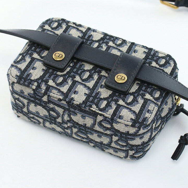 ディオール オブリーク ウエストバッグ ネイビー ベージュ キャンバス  
