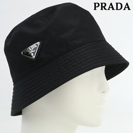 【中古】 プラダ ハット ユニセックス ブランド PRADA バケットハット ナイロン 1HC137 2DMI ブラック 帽子