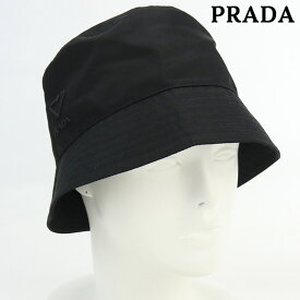 【中古】 プラダ バケットハット レディース ブランド PRADA ポリアミド 2HC137 2DRT ブラック 帽子
