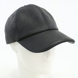 【中古】 ルイヴィトン キャップ メンズ ブランド LOUIS VUITTON レザー M76581 ブラック 帽子
