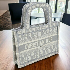 【中古】 クリスチャンディオール トートバッグ レディース ブランド Christian Dior ブックトート バッグ ミニ グレー バッグ
