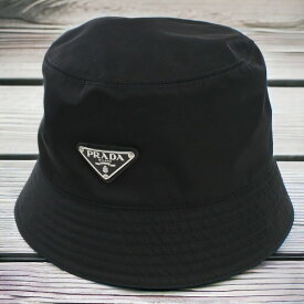 【中古】 プラダ ハット レディース ブランド PRADA バケットハット 1HC137 2DMI F0002 ブラック 帽子