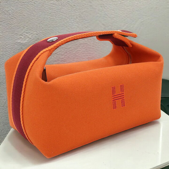 中古】 中美品 エルメス HERMES ボラボラ ポーチ バッグ オレンジ 