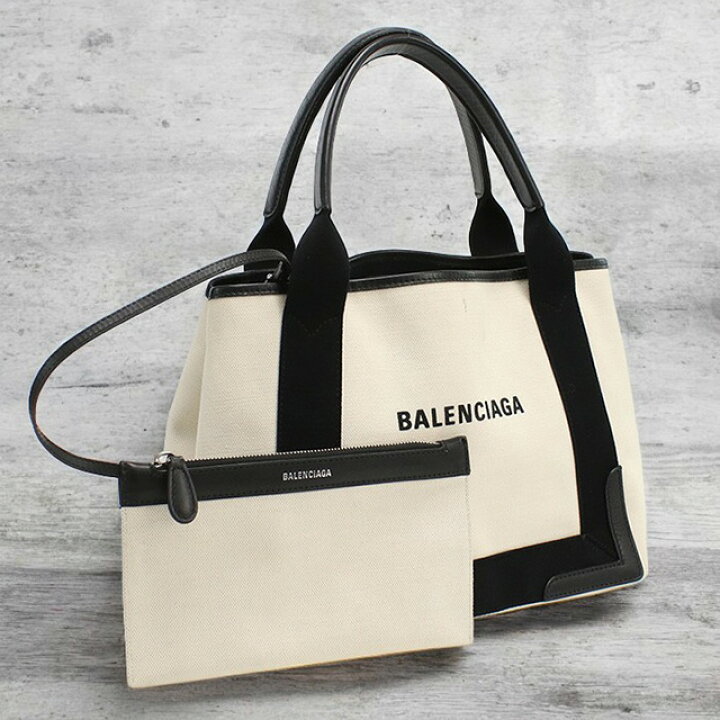 バレンシアガ】Balenciaga ネイビーカバス S キャンバス トートバッグ 