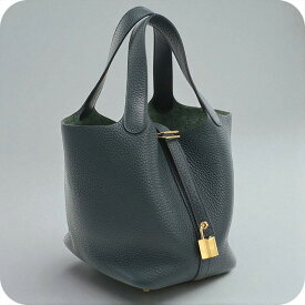 【中古】 エルメス ハンドバッグ レディース ブランド ピコタンロックPM グリーン バッグ 軽量 小さめ 手提げ 高級 おしゃれ プレゼント 女性 実用的 かわいい