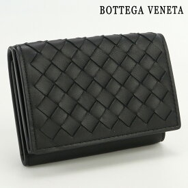 【中古】 ボッテガヴェネタ 三折財布小銭入付き ユニセックス ブランド BOTTEGA VENETA イントレチャート コンパクトウォレット レザー 515385 V00B2 8885 ブラック