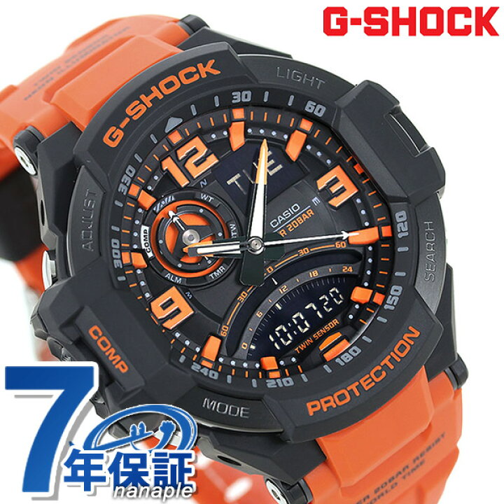 楽天市場 1日はさらに 4倍に最大1000円offクーポン G Shock Casio Ga 1000 4adr Sky Cockpit メンズ 腕時計 カシオ Gショック スカイコックピット ブラック オレンジ 時計 ジーショック 腕時計のななぷれ