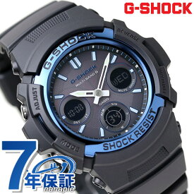 ＼25日限定★先着2000円OFFクーポンにさらに+3倍／ gショック ジーショック G-SHOCK 電波ソーラー AWG-M100A-1AER アナデジ スタンダードモデル ブラック 黒 ブルー CASIO カシオ 腕時計 ブランド メンズ ギフト 父の日 プレゼント 実用的