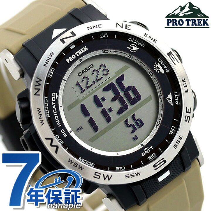 楽天市場】カシオ プロトレック メンズ 腕時計 電波ソーラー クライマーライン 気圧 高度 温度 PRW-30-5ER PRO TREK ベージュ :  腕時計のななぷれ