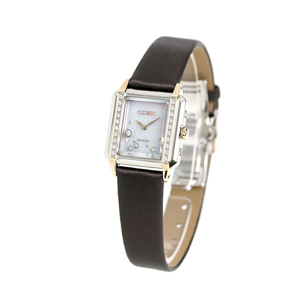 シチズン L エコドライブ ダイヤモンド レディース 腕時計 EG7068-16D CITIZEN L ホワイトシェル×ブラウン 革ベルト 時計 |  腕時計のななぷれ