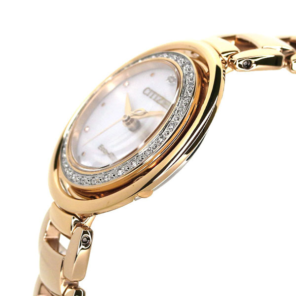 シチズン エル エコドライブ ソーラー ダイヤモンド レディース 腕時計 EM0902-53D CITIZEN L ホワイトシェル×ゴールド  腕時計のななぷれ