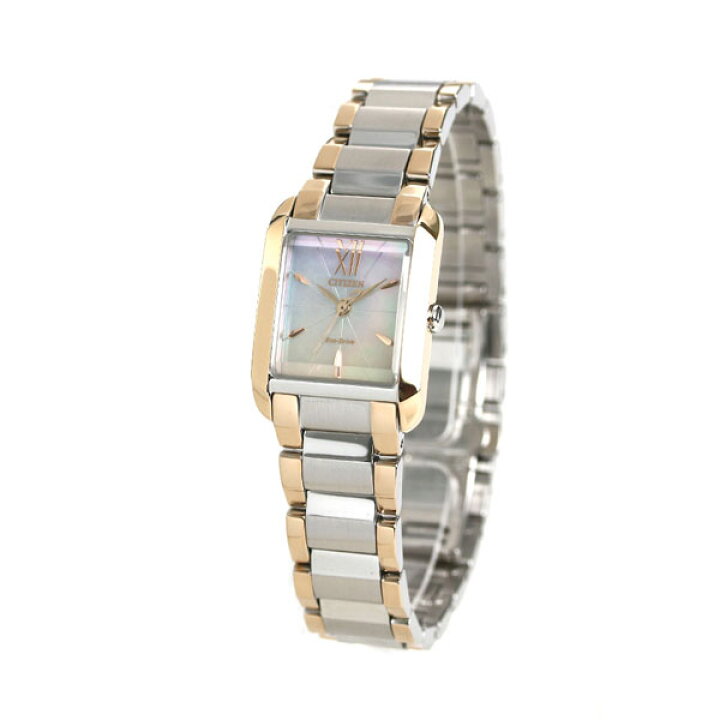 シチズン L エコドライブ レディース 腕時計 EW5559-89D CITIZEN L ホワイトシェル ウォームゴールド 腕時計 のななぷれ