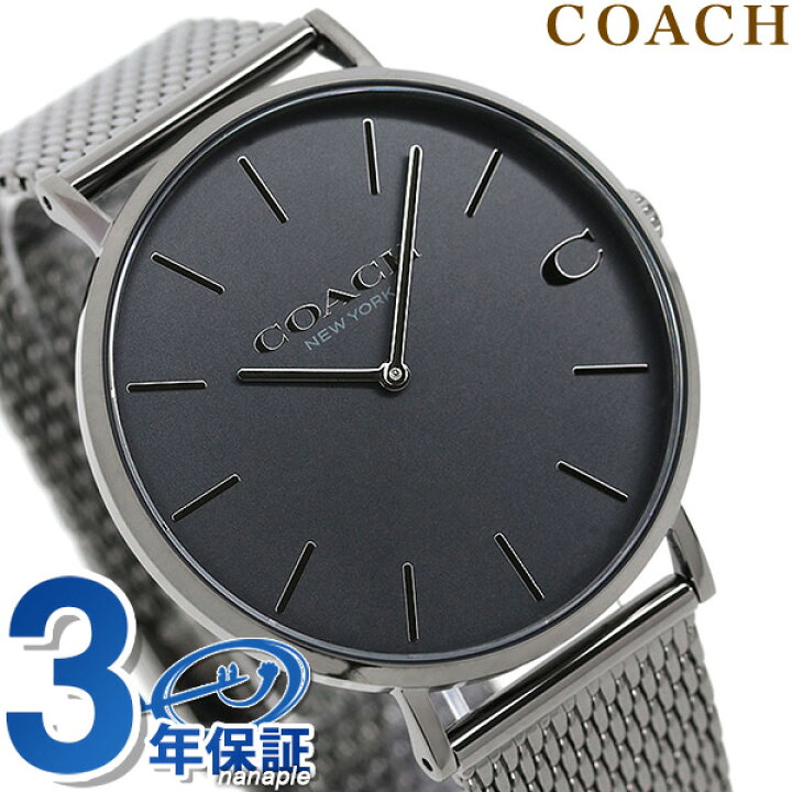 楽天市場 コーチ 時計 チャールズ 41mm メンズ 腕時計 Coach ブラック ガンメタル 腕時計のななぷれ