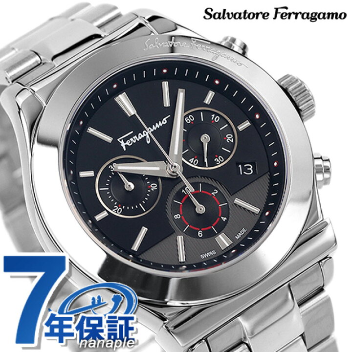 楽天市場 フェラガモ 18 42mm クロノグラフ スイス製 メンズ Ffm Ferragamo 腕時計 ブラック 時計 腕時計 のななぷれ
