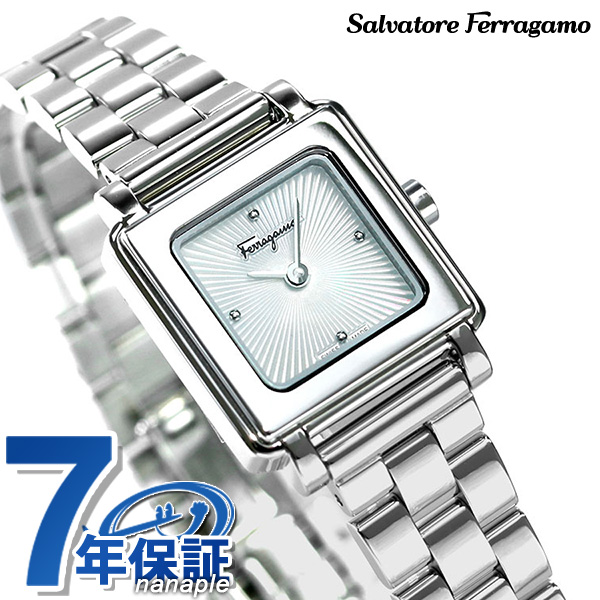 【今なら2000円割引クーポンに店内ポイント最大44倍】 フェラガモ Ferragamo 時計 レディース スイス製 スクエア SFBY00319  腕時計 ホワイトシェル | 腕時計のななぷれ