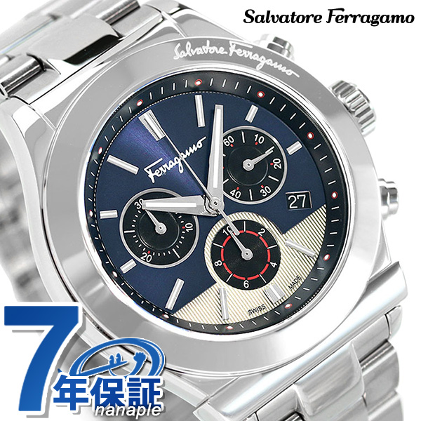 フェラガモ 1898 42mm クロノグラフ メンズ 腕時計 SFFM01320 Salvatore Ferragamo ブルー | 腕時計のななぷれ
