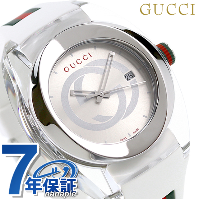 グッチ 時計 スイス製 メンズ 腕時計 YA137102A GUCCI シンク 46mm シルバー×ホワイト | 腕時計のななぷれ