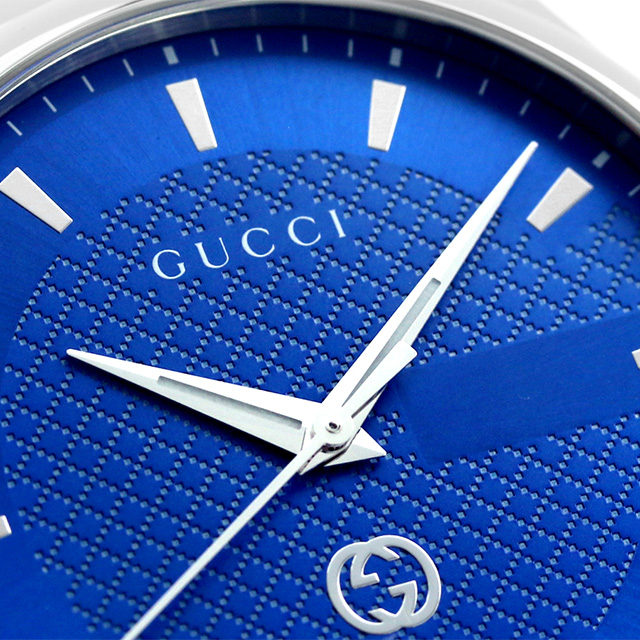 ＼すぐ使える！2000円OFFクーポン／【クロス付】 グッチ Gタイムレス クオーツ 腕時計 ブランド メンズ GUCCI YA126371 アナログ  ブルー スイス製 記念品 プレゼント ギフト | 腕時計のななぷれ